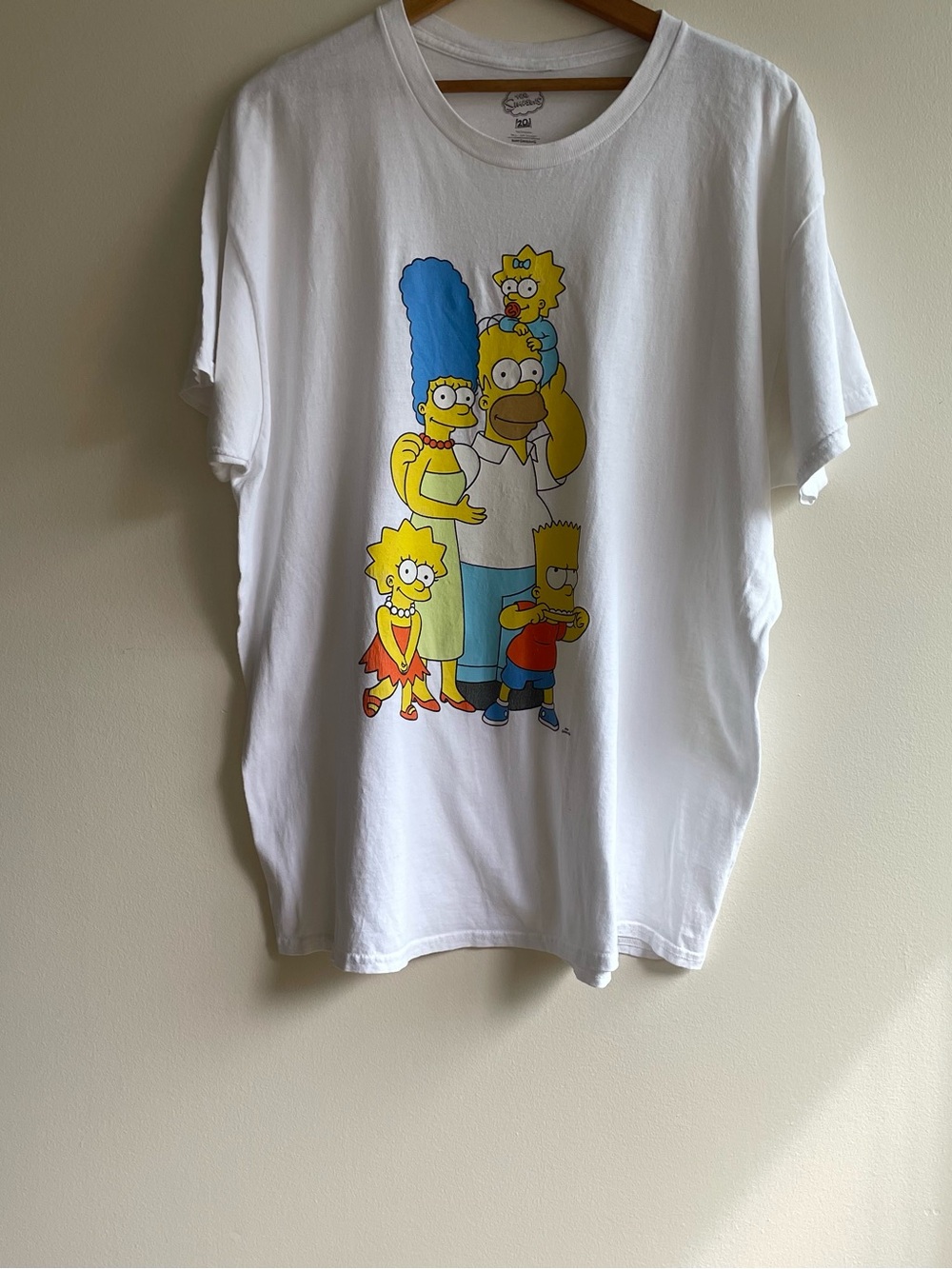 The Simpsons Family Graphic T-Shirt XL White Cotton Cartoon Tee